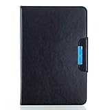 LMFULM® Hülle für Universal Alle 9,5-10 Zoll Tablette PU Lederhülle Tasche Smart Hülle mit Ständer Cover Schutzhülle Abdeckung Umdrehen Schwarz