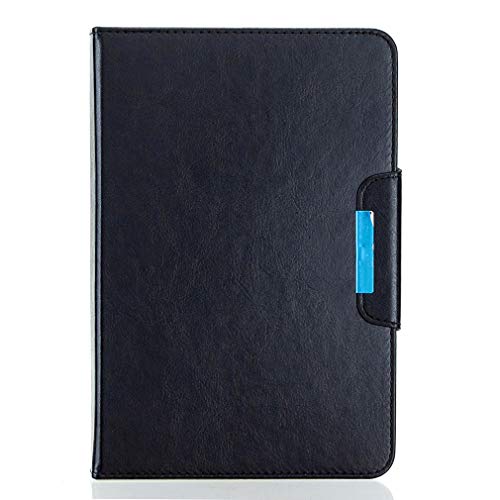 LMFULM® Hülle für Universal Alle 9,5-10 Zoll Tablette PU Lederhülle Tasche Smart Hülle mit Ständer Cover Schutzhülle Abdeckung Umdrehen Schwarz