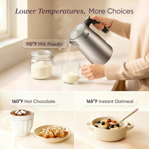 Image of Cosori Stainless Steel Electric Kettle with Temperature Control, 1.7L | No Plastic Contact with Water, 5 Presets, ±5F Temp Control, 60-Min Keep Warm, Dual Lid Opening, Tea, Coffee & Hot Water