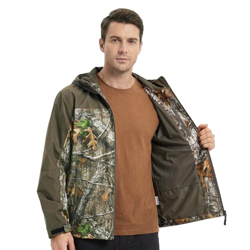Image of LOOGU Rain Jacket for Men, Packable Waterproof Rain Shell Lightweight, S-3XL for Hiking Fishing Camping
