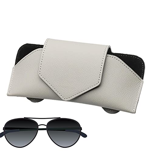 óculos carro couro - Couro Car Sunglasses Holder Case Com Fecho Magnético | Acessórios interiores au