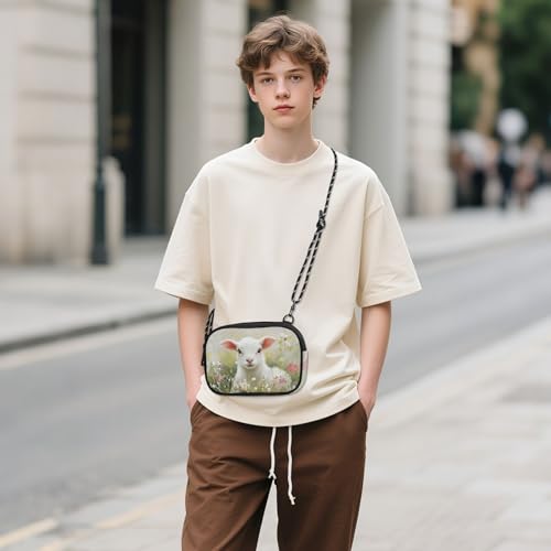 Sheep Flower Cute Crossbody Bags for Women Cell Phone Purses Women's Shoulder Handbags Wallet Purse with Adjustable Strap3