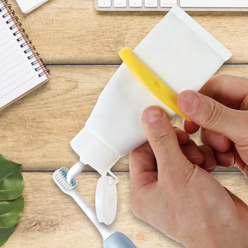 COMNICO 10pcs Toothpaste Squeezer, Plastic Tooth Paste Tube Wringer Dispensers Hanging Toothpaste Clips for Bathroom Saving Facial Cleanser Creams Paint, Assorted Colors
