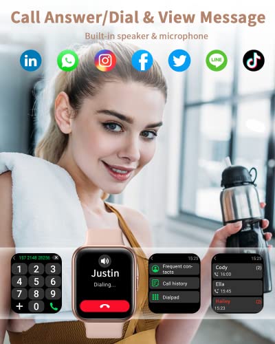 Smart Watch for Women with Call Answer/Dial, Alexa Built-in Fitness Tracker with Heart Rate/SpO2/Sleep Monitor, 1.7" Smart Watch with 60 Sports, IP68 Waterproof Women Smartwatch for iPhone Android - Image 3