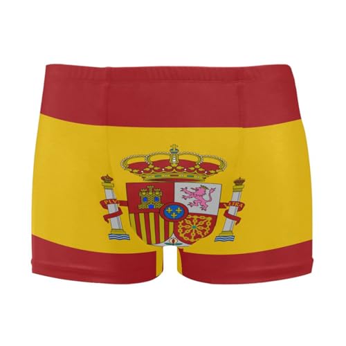 GuoChe Traje de baño de corte cuadrado para hombre, con cordón ajustable, secado rápido, tallas S 3XL, Bandera nacional de España, Large