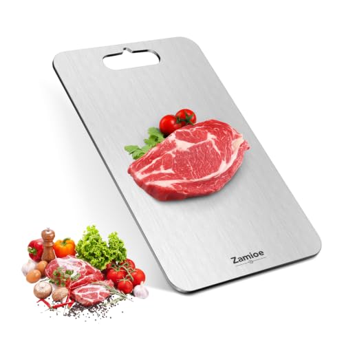 Image of Titanium Cutting Board,Pure Titanium Cutting Boards for Kitchen | Double-Sided Non-Toxic Cutting Board,Vegetables,Fruits,Raw and Cooked Food Prep,Features Handle,Dishwasher Safe,13 inch x 8 inch