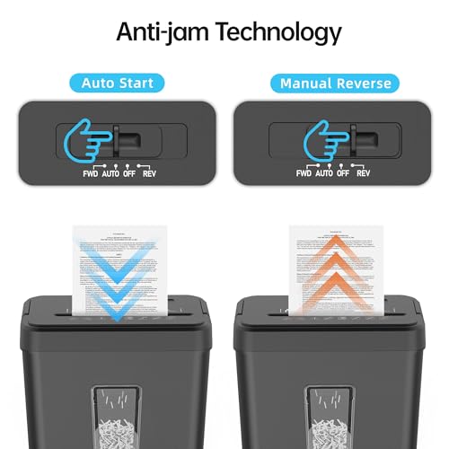 8-Sheet Cross Cut P-4 Security Paper Shredder, 4.2 Gal Bin with Portable Handle, Credit Card/Staple/Clip Shredder for Home Office