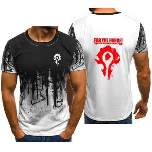 T-Shirt Homme à Manches Courtes FOR THE HOR-DE, Haut de Sport Respirant, Décontractés Mode Tops Tees(White,S)