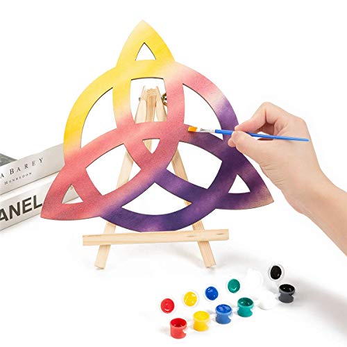 Simurg 11.5’’ Celtic Trinity Knot Wall Art Wooden Crystal Grid Triquetra Symbol Sacred Geometry Decor Home Decoration #TOP5