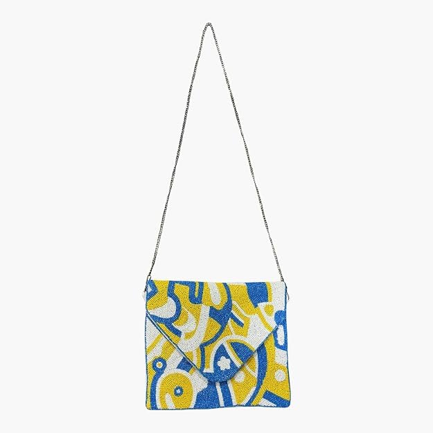 Image of Maresse Handcrafted Evil Eye Beaded Crossbody Boho Purse - Bohemian Tassel Bag for Women with Chain - Unique Style Shoulder Handbag - Trendy Festival Fashion Accessories & Chic Essentials