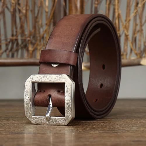 Sress Belts Engraved Western Flower Men Belts with Silver Buckle Belt Men for Dress and Casual Belts Casual Belts4