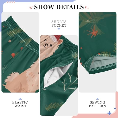 ZZXXB Pomeranian Mistletoe Branches Boys Long Pants Soft Trousers Elastic Waist Kids Lounge Bottoms with Pockets S-XL4