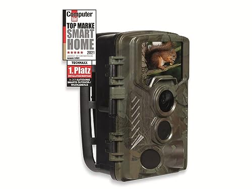 Technaxx Allemagne 8MP Nature Sauvage Caméra Alimenté par Batterie Full HD Cam Intérieur Extérieur Vision Nocturne Capteur de Mouvement Chasse Faune pour...