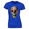 Floral Skull Skeleton Flowers Mens T-Shirt Royal Blue (3XL) #1