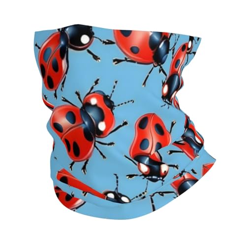 Ladybugs On A Background print Neck Gaiter Face Mask,Sun Cooling Scarf,Balaclava Bandana Cover for Men Women