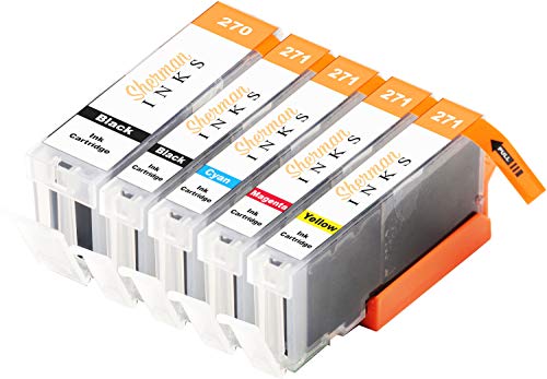 Sherman Replacement Ink Cartridge 5 Pack CLI-271XL 271 XL PGI-270XL 270 XL for Printer: Canon PIXMA MG5720 MG5721 MG5722 MG6820 MG6821 MG6822 TS5020 TS6020