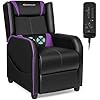 Goplus massage gaming recliner chair racing style pu leather single recliner sofa with footrest adjustable modern living room recliners ergonomic home theater recliner seat  urban country home decor
