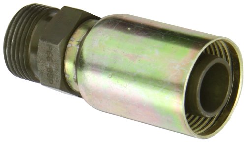 Image of EATON Weatherhead Coll-O-Crimp 16U-P66 British Standard Male Pipe Rigid Fitting, 60 Degree Cone, Low Carbon Steel, 1 inch Hose ID, 1 inch Pipe Size