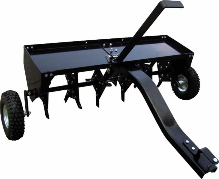 ama arieggiatore per trattorino tagliaerba con 24 lame in acciaio – larghezza di lavoro 102 cm, ruote pneumatiche 25 cm, regolazione profondità 8 cm, ideale per giardinaggio