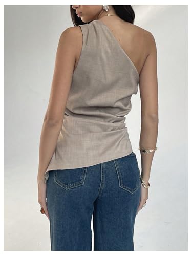 MakeMeChic Women's Off The Shoulder Asymmetrical Tops Going Out Dressy Shirt Tops3