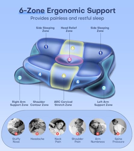 2026 Cooling Gel Memory Foam Pillow, Cervical Neck Pillow for Pain Relief - image 8