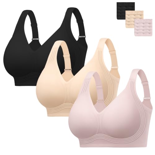 Image of HBselect Jelly Bras for Women No Underwire Plus Size Wireless Seamless Bras