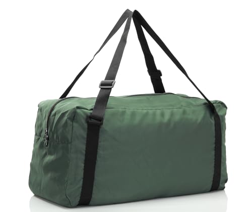 Image of HOLYLUCK Foldable Travel Duffel Bag For Women & Men Luggage Great for Gym (Army Green)