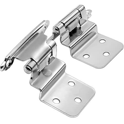 3/8" Cabinet Hinge Satin Nickel,50 Pack (25 Pairs) Self Closing Hinges For Kitchen/Bathroom/Furniture Cabinets & Doors,Decorative Cabinet Hardware Kitchen Cabinet Door Hinges #TOP4