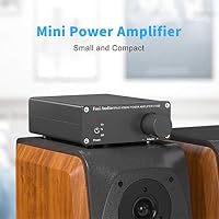 Fosi Audio V1.0B Stereo Verstärker Lautsprecher 50 W x 2, 2 Kanal Audioverstärker Mini-HiFi-Klasse D Integrierter TPA3116- mit 19 V, 4,74 A Netzteil – Ansicht 4