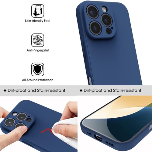 Andwing For iPhone 16 Pro Max Case,Silicone Case Soft Ultra For iPhone 16 Pro Max Phone Case Slim Protective Shockproof Cover Scratch-Resistant Microfiber Lining - Image 2