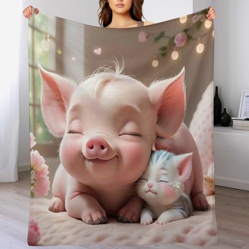 Couvre-lit impression 3D cochon en flannel de qualité supérieure drap de lit 130x180 - 2