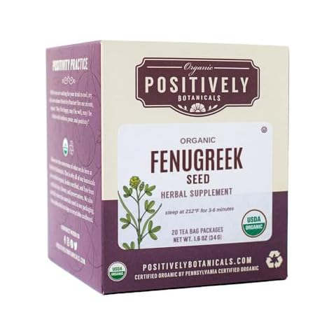 Organic Positively Botanicals Company, Fenugreek Seed Herbal Tea Bags, 20 Count Cover