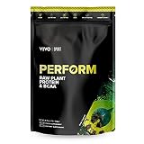  Vivo Life Perform - Polvo de Proteína Vegana, Sabor Cacao - Mezcla de Proteína de Guisante y Cáñamo con BCAA  Sin Gluten ni Soja (503g)