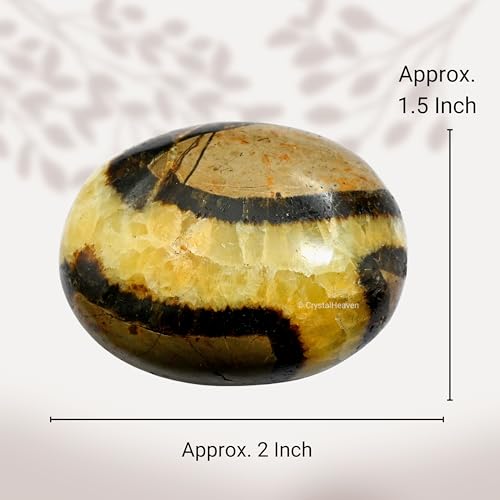 Image of Septarian Crystal Palm Pebbles Stones for Anxiety Stress Relief Massage - AAA Grade Original Healing Gemstone Agate Palm Stone for Yoga Meditation Spiritual Reiki Feng Shui