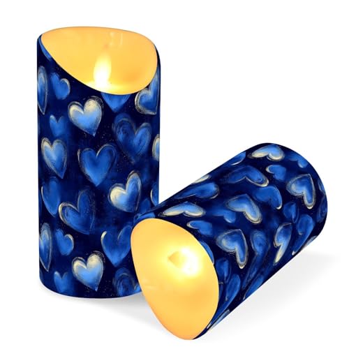 Velas de Navidad sin llama a pilas de larga duración color azul rey 3