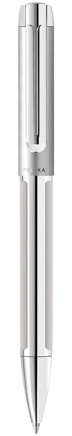 Pelikan Kugelschreiber Pura K40, Silber, hochwertiger Drehkugelschreiber im Geschenk-Etui, 952069