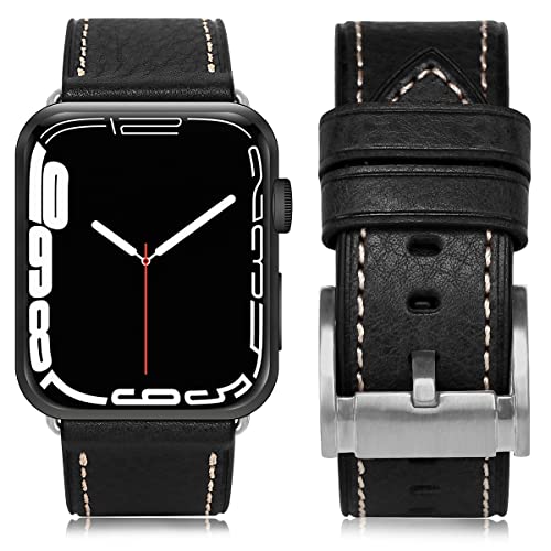 Image of HUAFIY Compatible for Apple Watch Bands 42mm 44mm45mm46mm 49mm 38mm 40mm41mm, Genuine Leather Band Strap for iWatch Series 11 /10 /9 /8,7,6,5,4,3,2,1, Ultra3 2 1