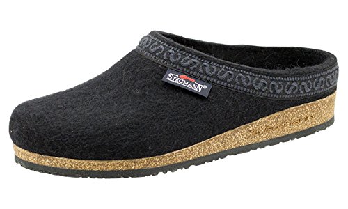 Stegmann Women's Wool Felt Clog with Cork Sole Black, 9 M US