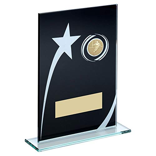 Lapal Dimension Plaque en Verre imprimée avec trophée de Rugby 20,3 cm Noir/Blanc
