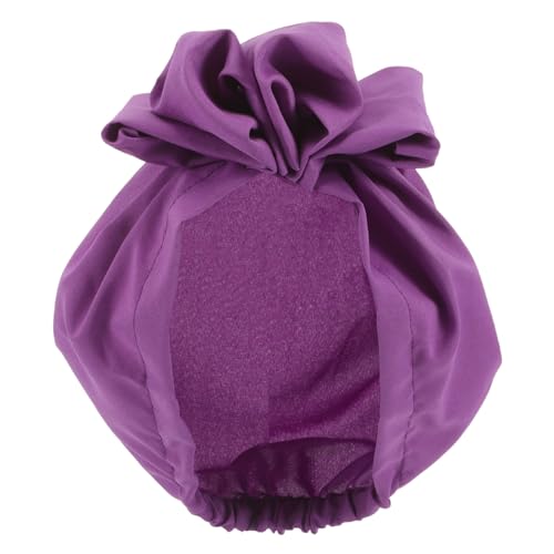 SHERCHPRY Women's Elastic Turban Hat Decorative Floral Design Lightweight and Comfortable Headwear for Occasions Purple
