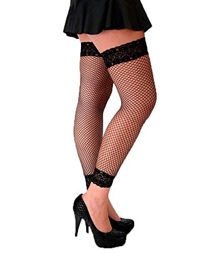 Meia 7/8 Legging Arrastão Renda Florida Lingerie Feminina Preto