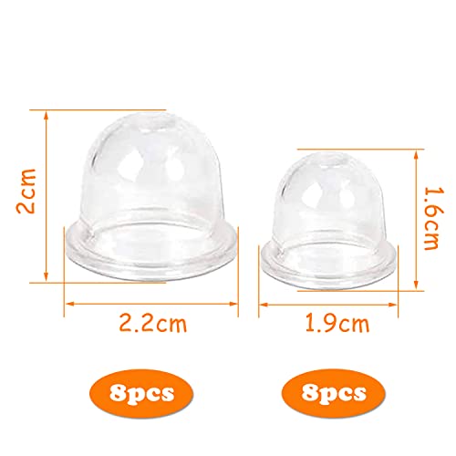 XPOOP 16 Stück Zündkapsel Primer Pumpe, Vergaser Primerkolben, Kraftstoffpumpe, Transparent, Gasbetrieben, Trimmer, Pumpe, Trimmer