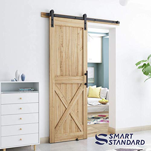 image for SMARTSTANDARD 5 FT Heavy Duty Sturdy Sliding Barn Door Hardware Kit, B