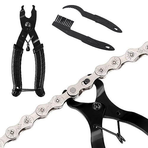Herramienta de Cadena para Bicicleta,Alicates de Cadena de Bicicleta,Alicates Cadena Bicicleta+Cepillo para Cadena,Herramientas de Reparación de Cadena de Bicicleta de Montaña de Carretera y más 3pc
