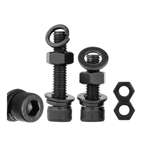 六角穴付きボルトとナット(ワッシャー付き)M3 M4 M5 M6 M8 M10 M12 M14 12.9グレード炭素鋼六角穴付きボルト(14mm,M4 10sets)