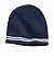 Sport-Tek Perfect Spectator Double Stripe Beanie - True Navy/White STC20 OS