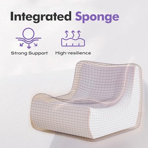 Image of Bean Bag Chair Big Sofa Beanbag Chair for Adults Fireside Chair Bean Bag Lounger with Memory Foam Filled for Home,Apartment or Gaming Venue(Purple Teddy)