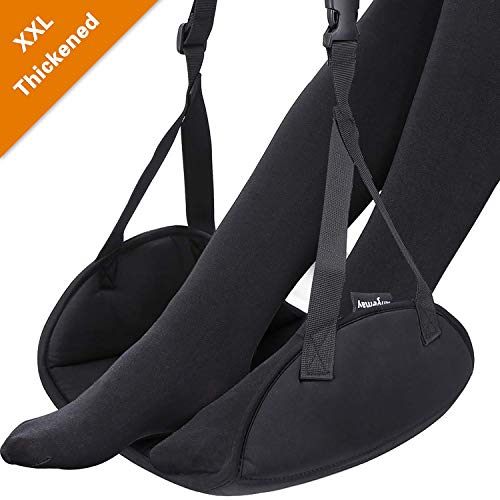 Upgraded Airplane Footrest - Thickened Super-Size Foot Hammock with Premium Memory Foam Reduce