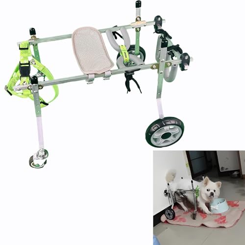 Fauteuil roulant pour chien handicapé réglable taille S à 4 roues - 3