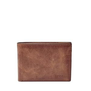 Fossil Men’s Leather Slim Minimalist Bifold Front Pocket Wallet for Men